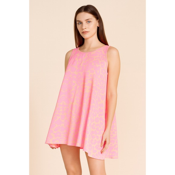 Buddy Love Dresses & Skirts - Buddy Love Adele Dress Large Pink Animal Print Sleeveless Casual Mini